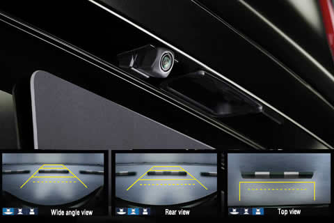 The Multi-angle Rear View Camera System includes wide-angle and top-down views that let you see everything around you while driving in reverse