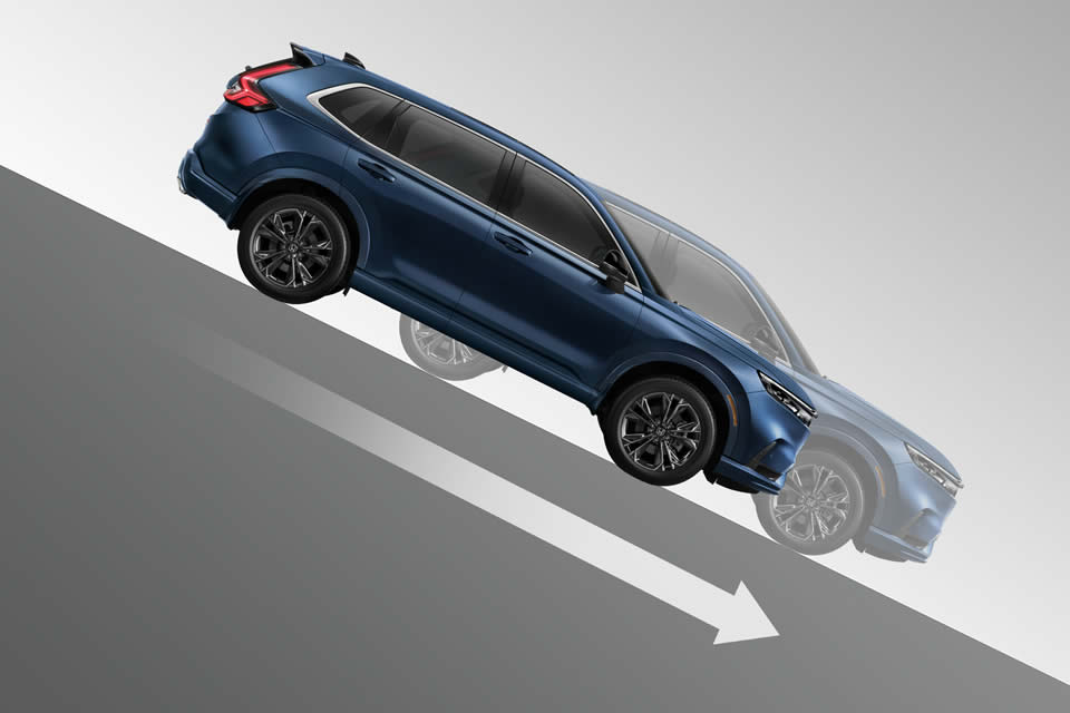 <b>Hill Descent Control</b><br>When driving down hills steep enough that engine braking won’t slow the vehicle, hill descent control can help maintain a constant speed without the need to push on the brake pedal