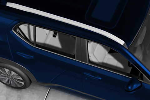 <strong>Roof Rail Garnish</strong><br>Add sportiness to make your car look even more stylish.