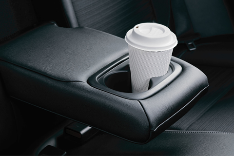 <strong>Rear Armrest with Cup Holders</strong><br />Ensures rear passenger comfort for enjoying your favourite beverages on the go.