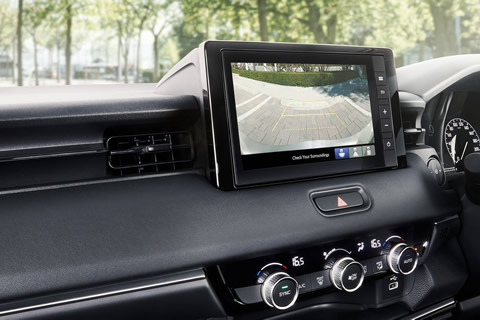 The Rear View Camera System includes wide-angle views that let you see everything around you while driving in reverse.
