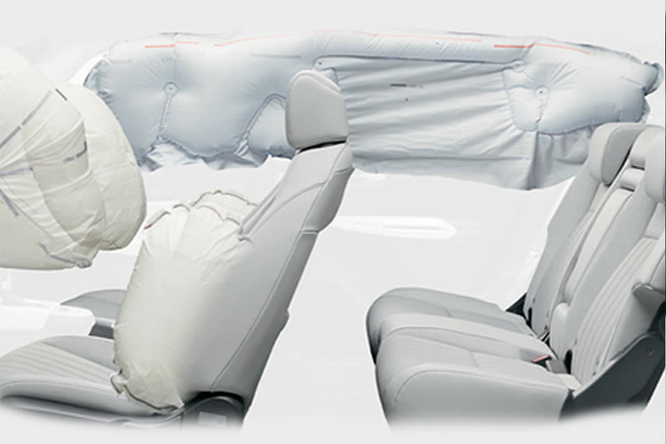 Driver and front passenger SRS airbags with side i-SRS airbags and side curtain airbags as standard safety equipment.