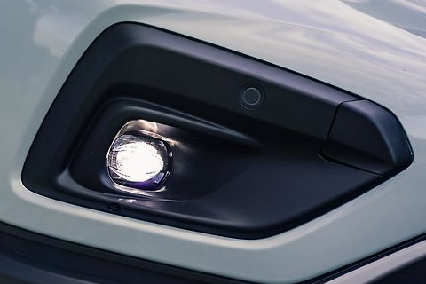 Front fog light with chrome garnish