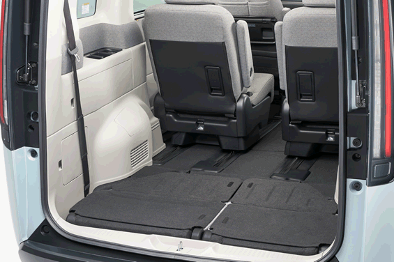 Sliding range (front and rear) when in centered position. The second-row OTTOMAN SEAT functions as a premium seat, allowing occupants to adjust its angle to personal preference, stretch out their leg, fully relax. With the new design, a single control lever enables effortless operation supporting not only front-to back movement but also side-to-side sliding
