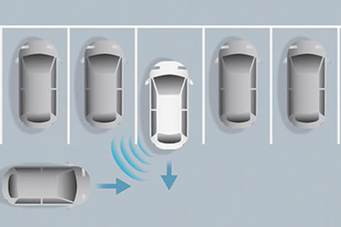 <strong>Cross Traffic Monitor</strong><br />Warns of approaching vehicles when reversing.