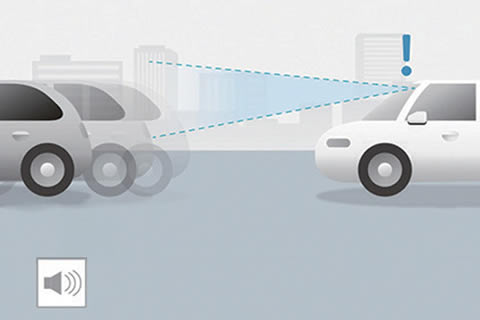 <strong>Lead Car Departure Notification(LCDN)</strong><br />Alerts the driver with audio and visual cues if the car ahead moves and the accelerator isn’t pressed.