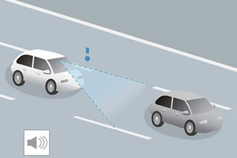 <strong>Collision Mitigation Braking System (CMBS)</strong><br>Applies brakes if a frontal collision is likely.